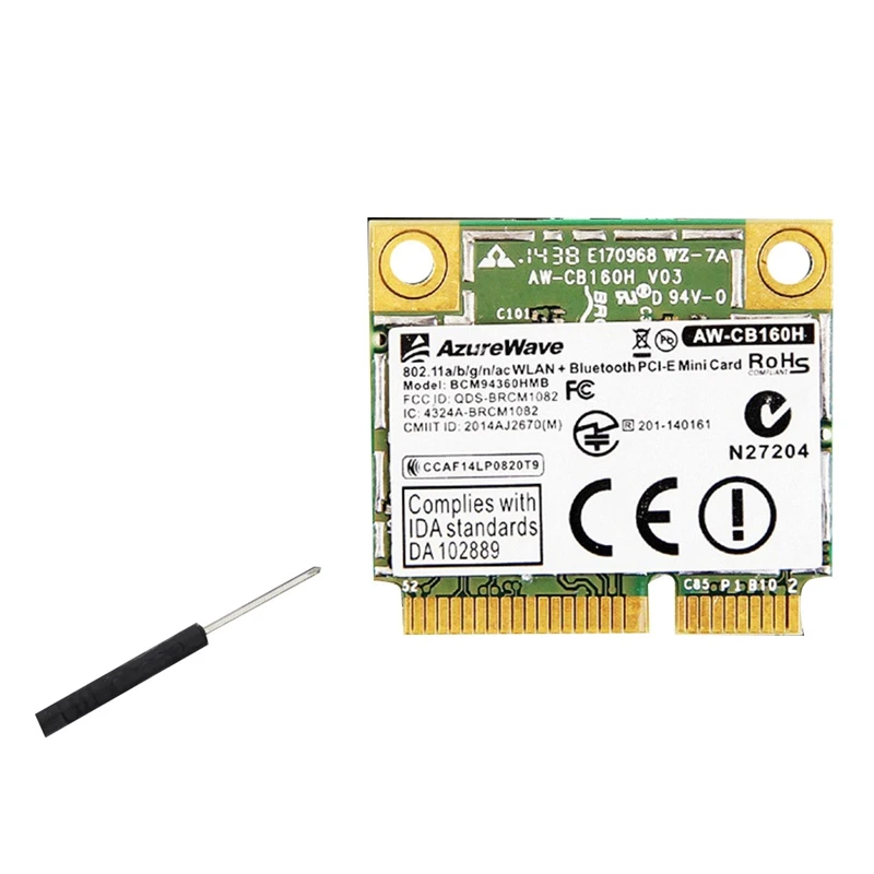 Broadcom Chip NIC BCM94360HMB Notebook Gigabit AC1300M Bluetooth 4.0 Wireless NIC PCI-E Interface NIC