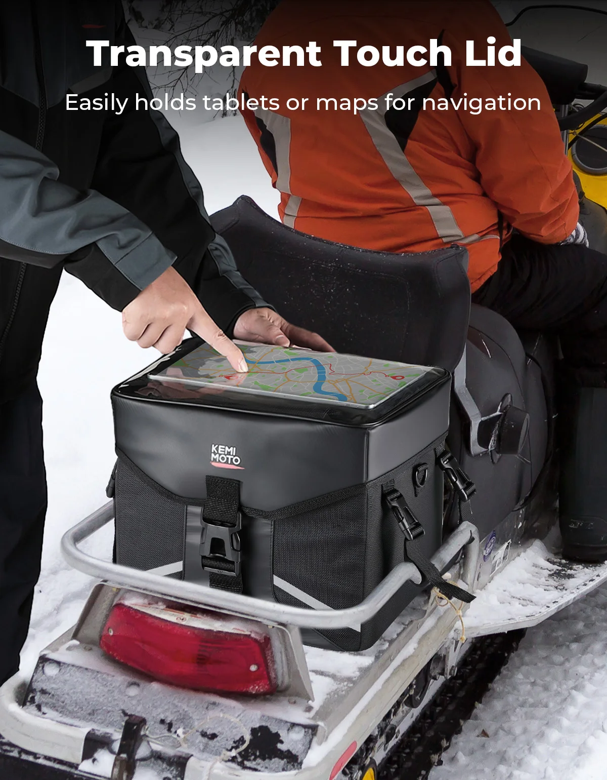 KEMIMOTO ATV Motocycle Storage Bag for Rear Rack Water-Resistant Gear Bag Compatible With Polaris Sportsman for Can Am Outlander