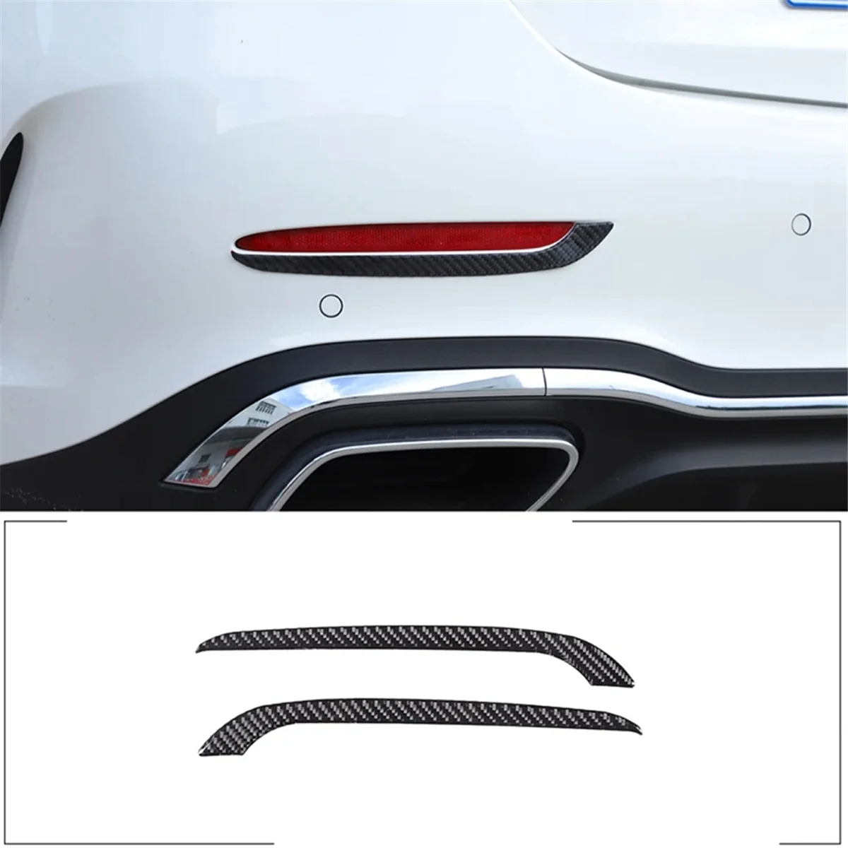 For Mercedes-Benz C-Class W206 2022 2023 Soft Carbon Fiber Car Rear Tail Light Cover Trim Sticker