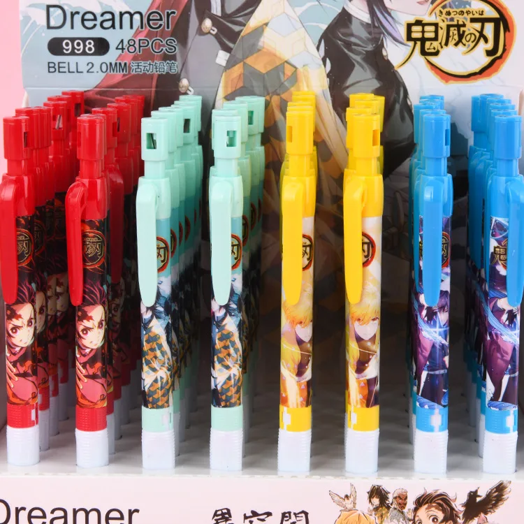 48 pcs/lot 2.0mm Demon Slayer Mechanical Pencil Creative Automatic Pen stationery gift School Office writing Supplies