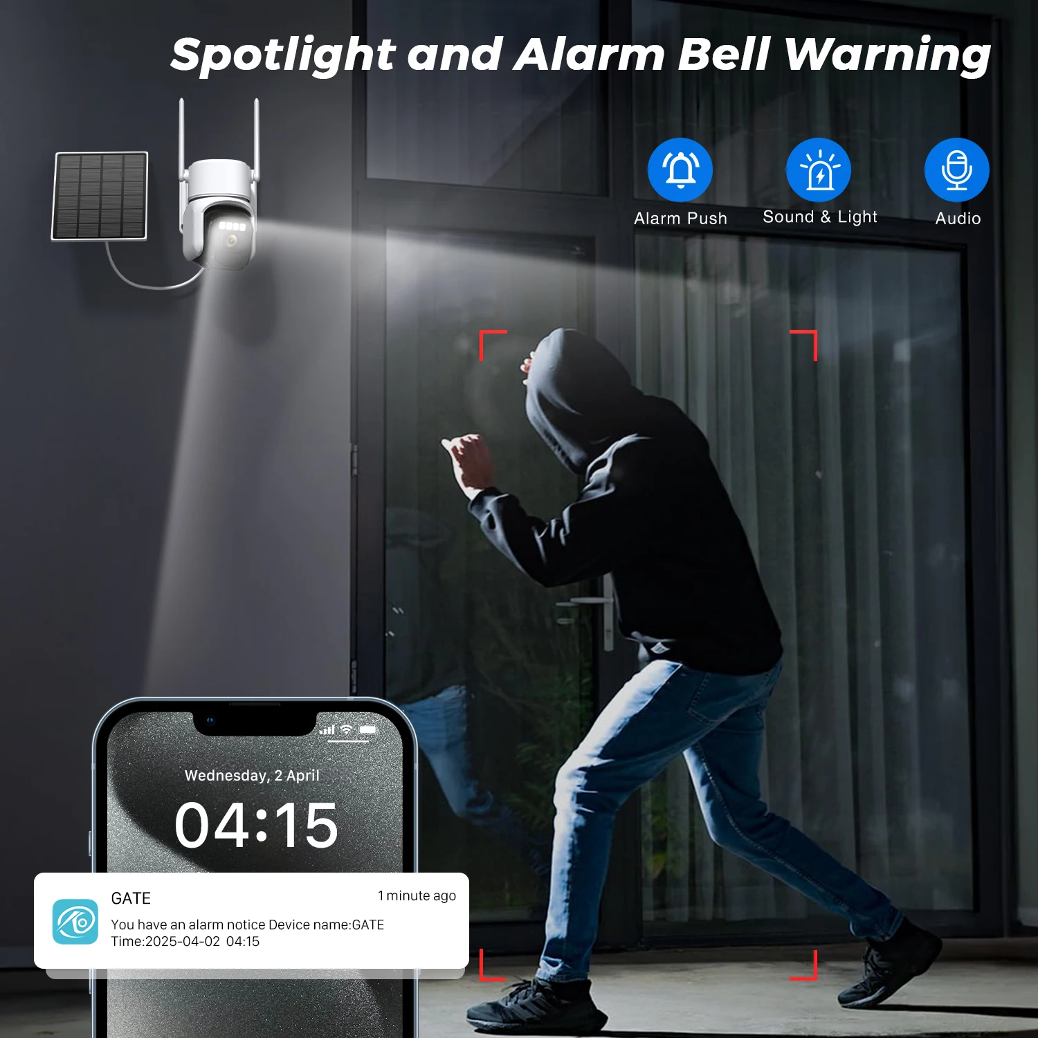 Wireless Solar Powered IP Camera WiFi PTZ Outdoor with Built-in Battery Long Standby 8MP 4MP 2MP Video Surveillance O-KAM