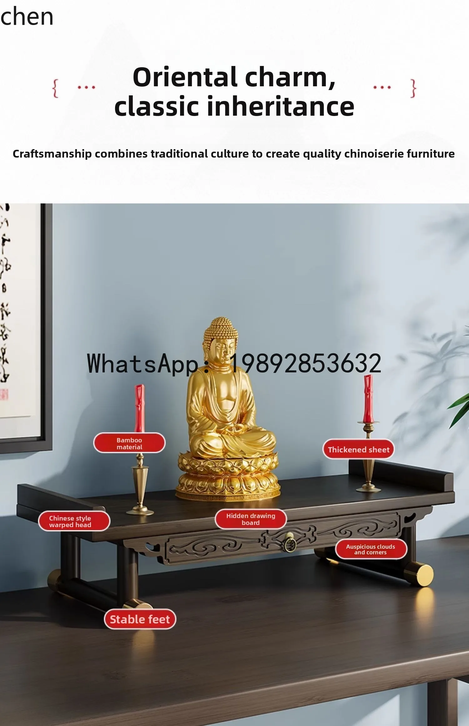 A2-25  table small mini bracket God of Wealth Shentai Buddha Tai incense case household table