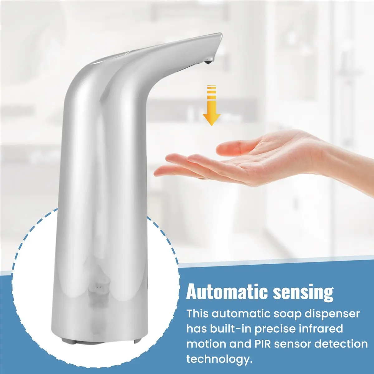 A36R Automatische Zeepdispenser Touchless 400Ml, Automatische Sensor Zeepdispenser, Afwasmiddeldispenser voor Keuken Badkamer Hotel