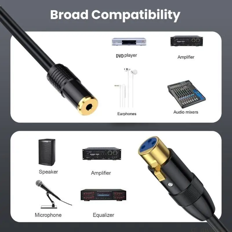 

E56B Copper Female to 3.5mm Female Connector Adapter for Music Instruments