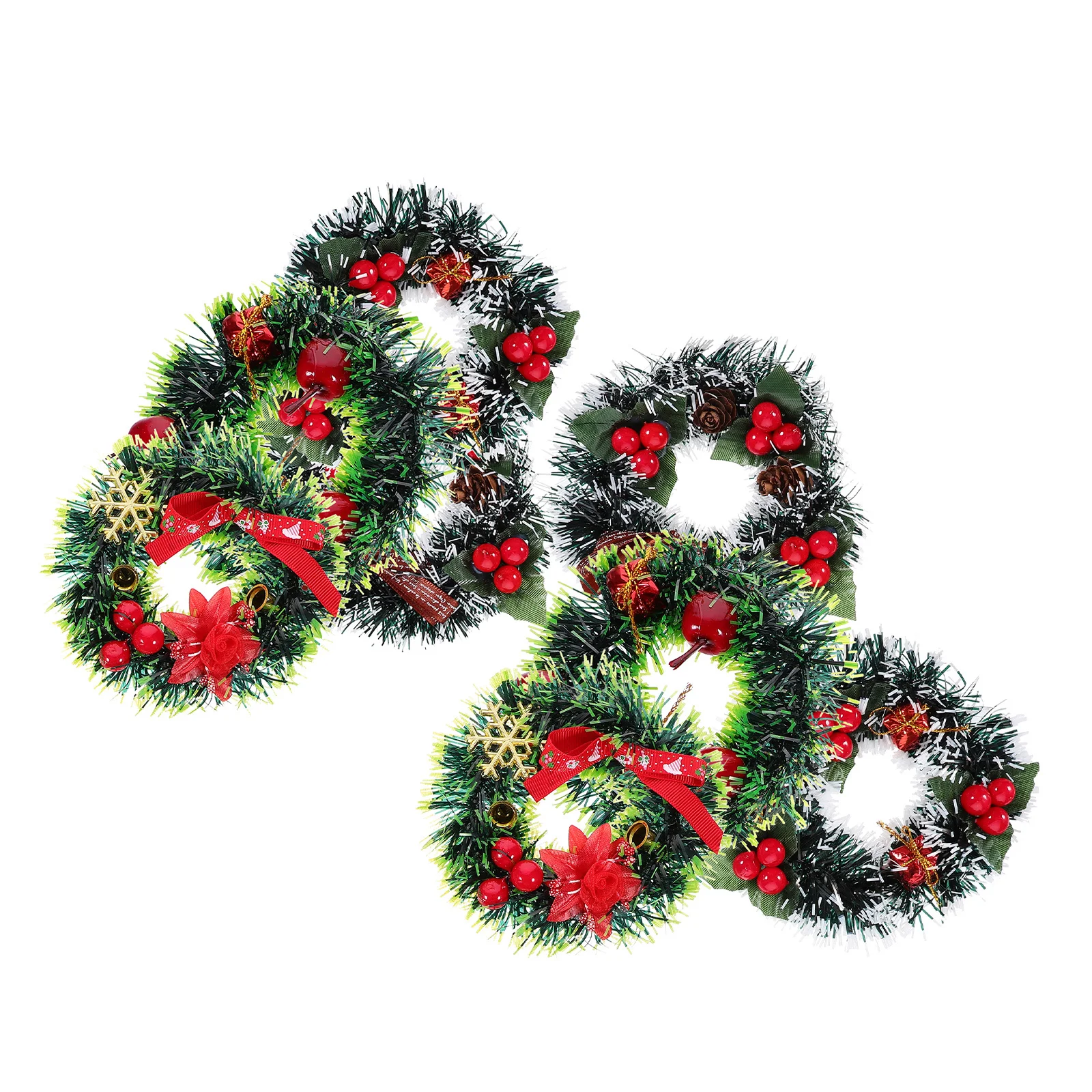 

8Pcs Miniature Christmas Wreaths Artificial Small Wreath Decor for Accessories Holiday Fireplace Hanging Garland