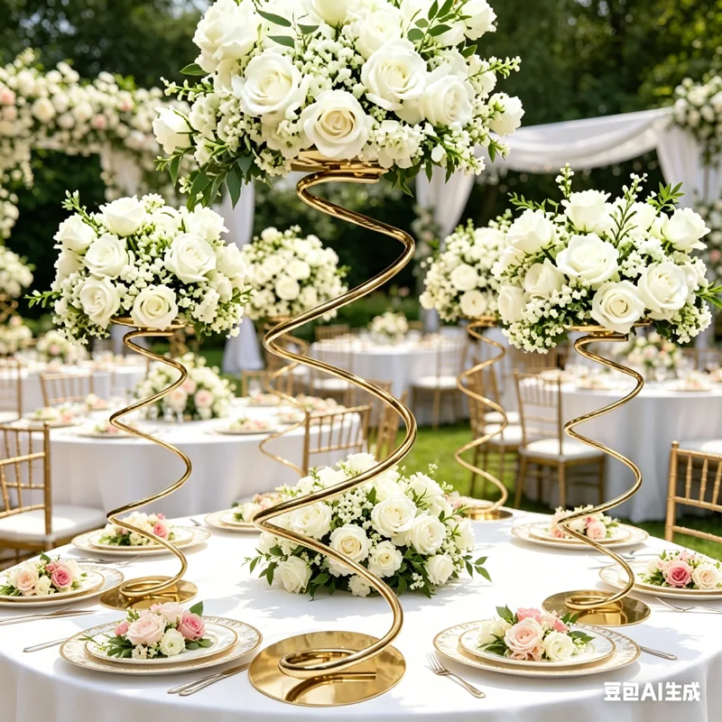 Wedding Decor Supply Store - 10개/60cm-100cm/15개 맞춤형 고급 금속 꽃꽂이대 S자형