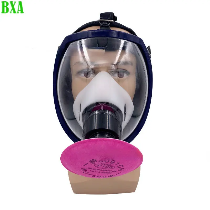 Protective Gas Mask Painting Spraying Organic Vapor Field Spherical Respirator Silicone Chemcial Safety Proof Dust Facepiece