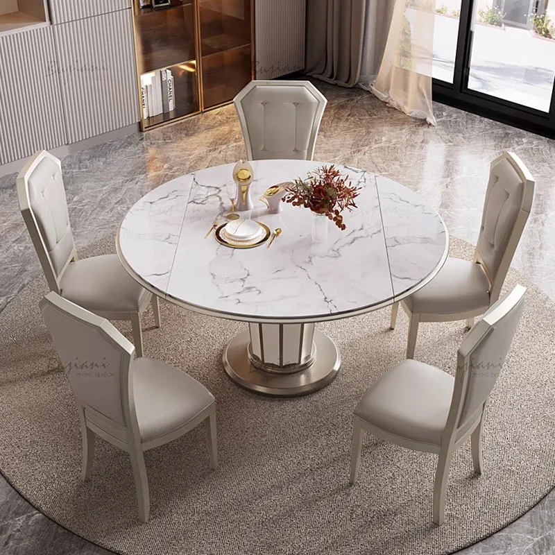 Kitchen Restaurant Dining Table Marble Chairs Round Nordic Modern Dining Table Luxury Living Room Mesas De Jantar Home Furniture - Image 4