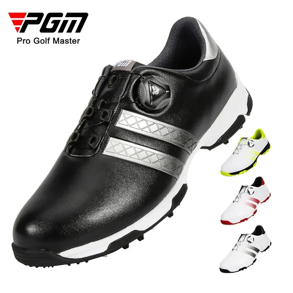 PGM Golf Shoes Men's Waterproof Breathable Golf Shoes Male Rotating Shoelaces Sports Sneakers Non-slip Trainers