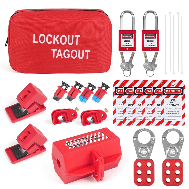 A19E-Lockout Tagout Kits الكهربائية، قفل Tagout Station Safety Hasp Latch، علامات القفل/قاطع الدائرة الكهربائية، للأغراض الصناعية