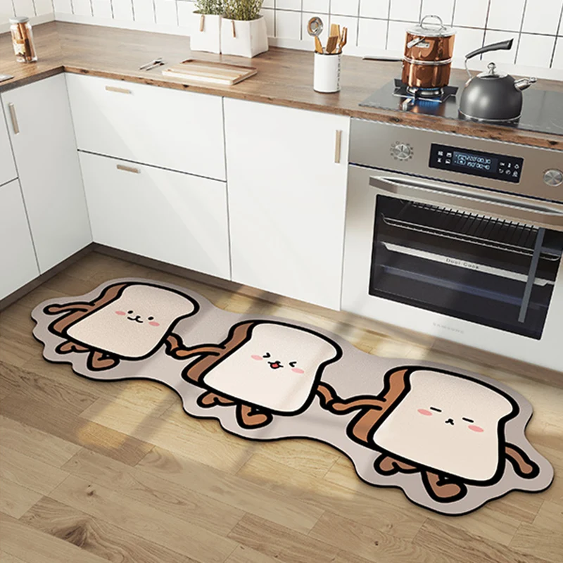 Kitchen Long Rugs Cartoon Kitchen Floor Mat Carpet Non-slip Entrance Doormat Bedroom Long Carpet Printed Area Rug Alfombra