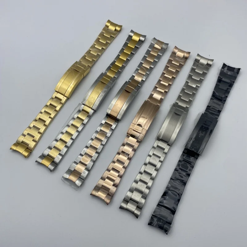 

Модифицирован для аксессуаров для часов NH35, ремешка из нержавеющей стали, ремешок 20 мм, тонкий тройной ремешок, ремешок с тремя бусинами, складная пряжка