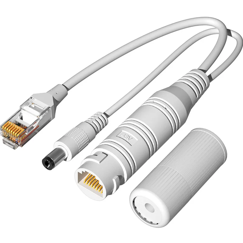 48V to 12V2A Waterproof PoE Splitter Cable Adapter Cable,Active POE Splitter Power Supply Module Separator
