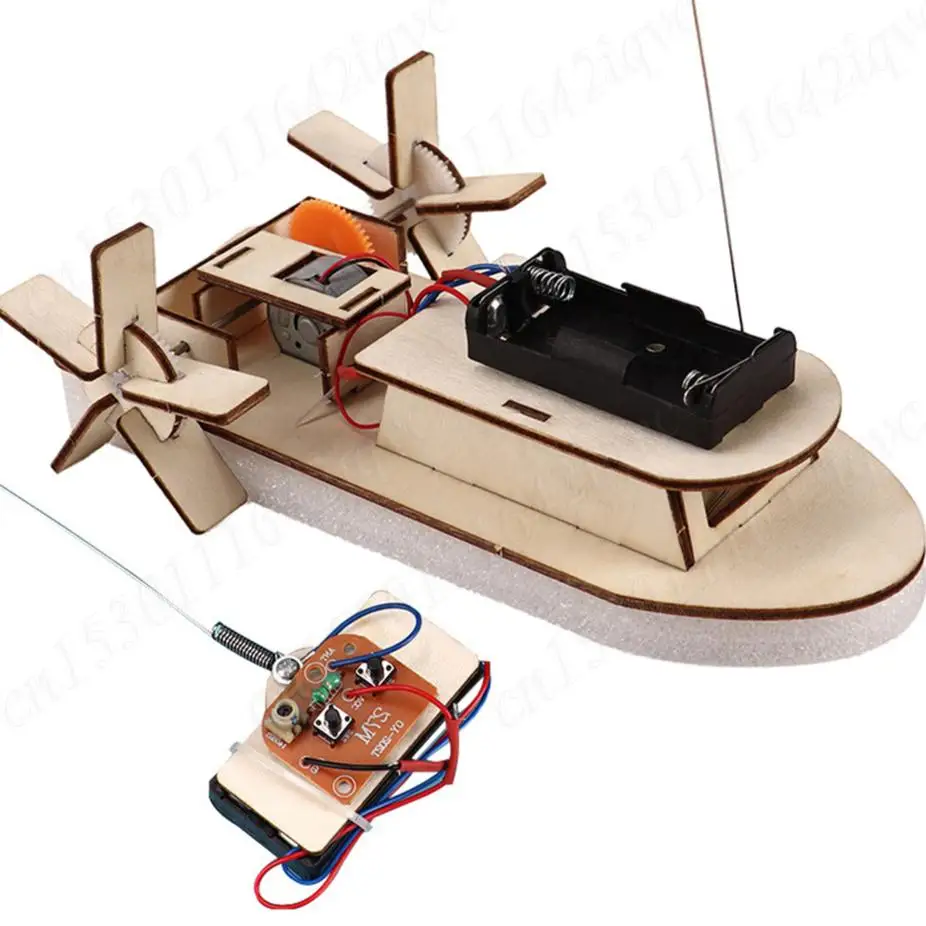 DIY Paddle Wheel Ship Assembling Model Remote Control Students Educational Toys Material Kits Crafts For Kids Experiments Toys