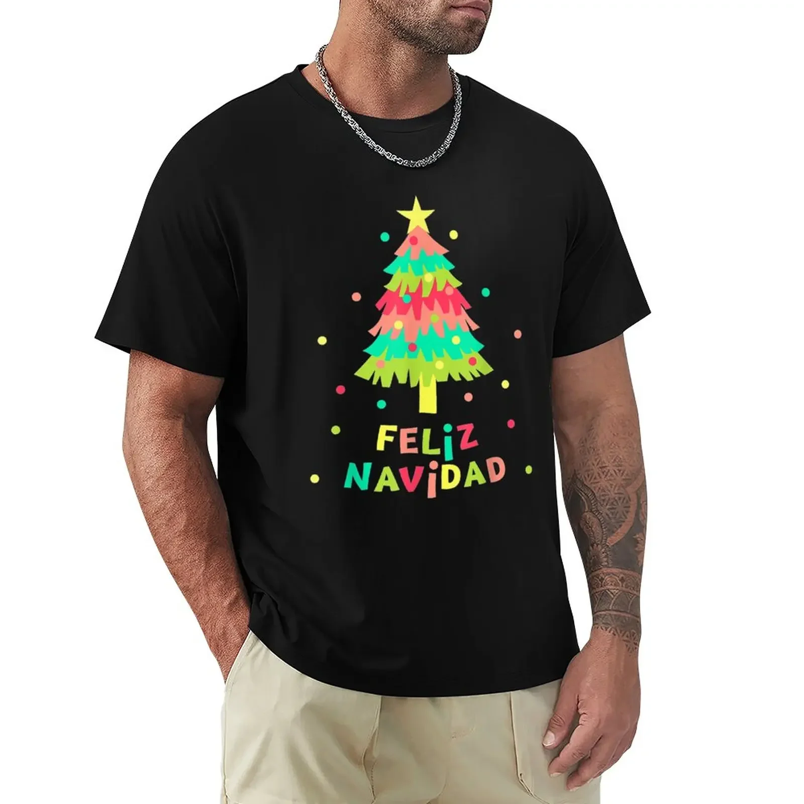 

Feliz Navidad Paper Tree Gift Idea Happy Christmas Holiday T-Shirt