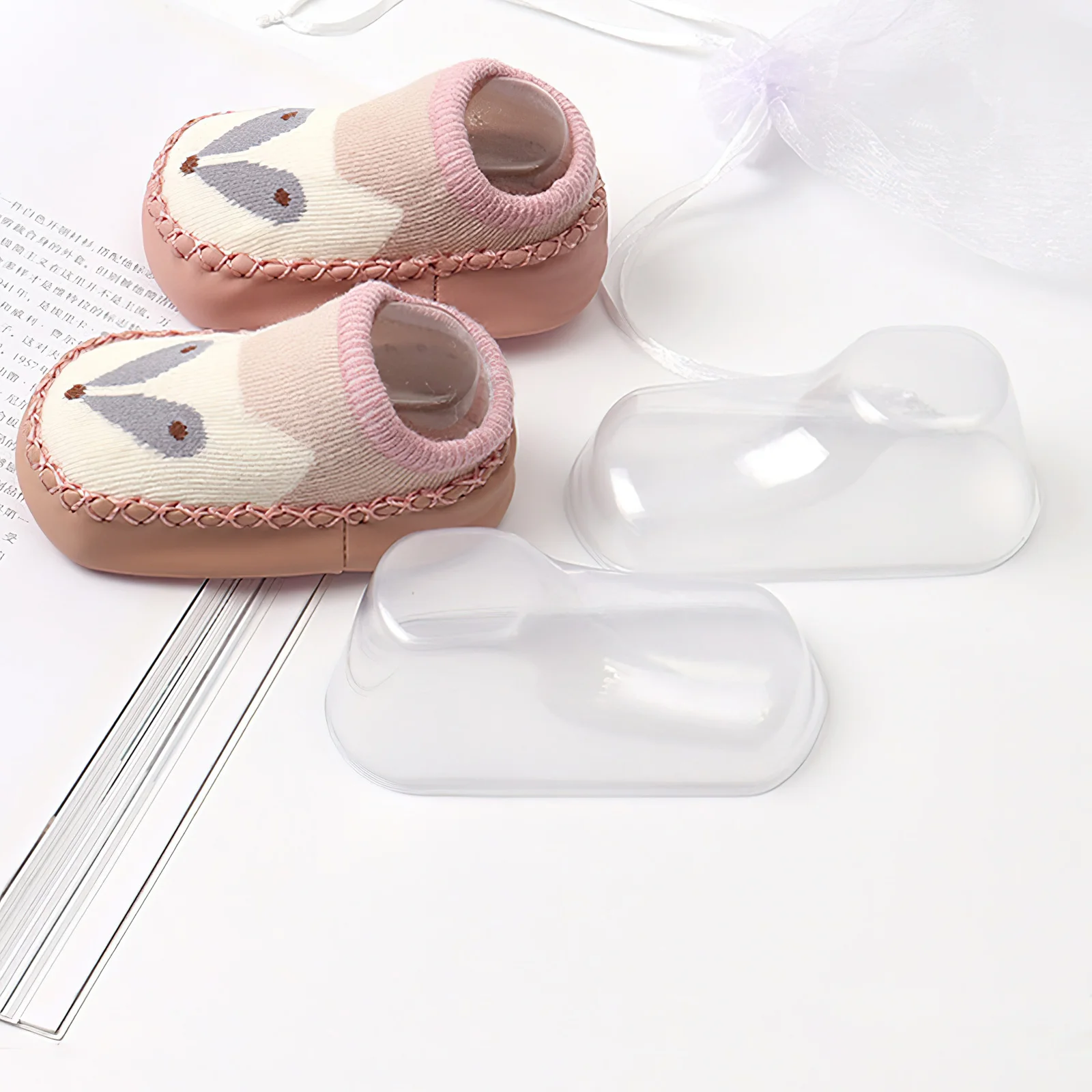 100pcs PVC Baby Socks Foot Mold Shoe Tree Display Stand Clear Holder Storage Rack Baby Feet Molds Kids Shoes Holder Organizer