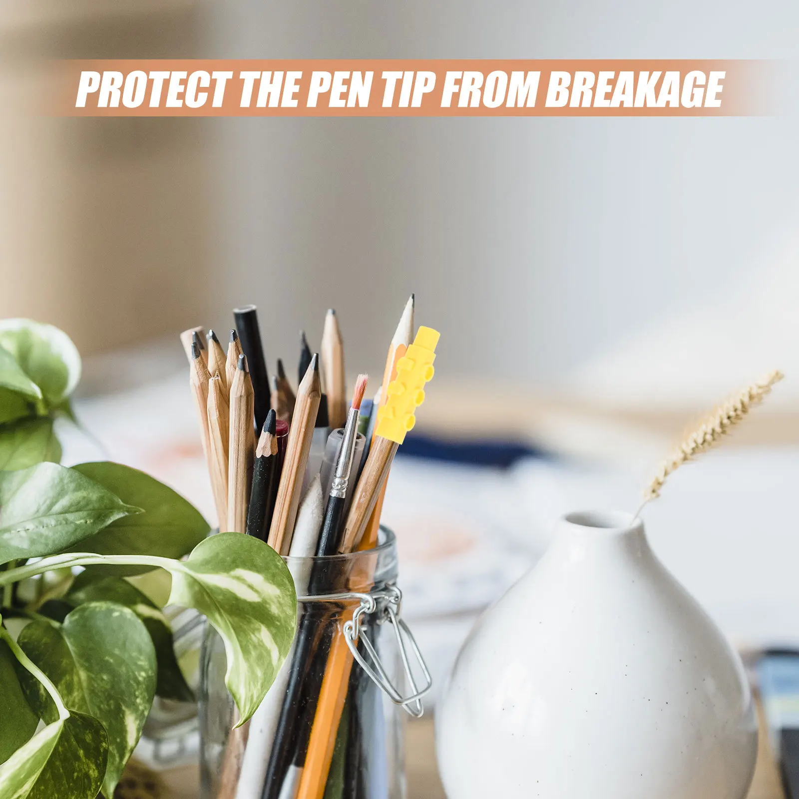 

8Pcs Pencil Protector Cover Anti-Drop Pencil Extender for Triangular Hexagonal Round Rods School Stationery Supplies