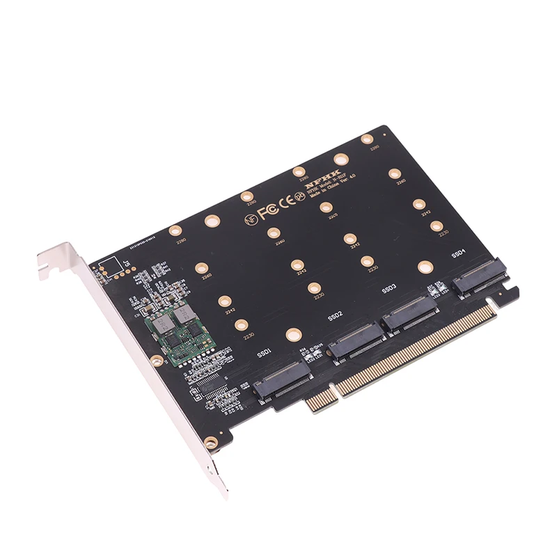 4-poorts M.2 NVMe SSD naar PCIE X16M sleutel harde schijf converter lezer uitbreidingskaart, 4 x 32 Gbps overdrachtssnelheid (PH44)