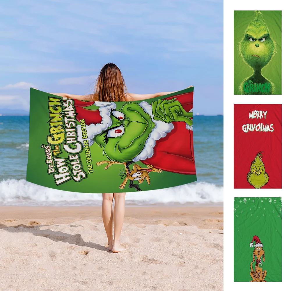 

Film The G-Grinch C-Christmas Bath Towel Microfiber Soft Water Absorbing Breathable For Girl Kids Decorative Cartoon Beach Towel