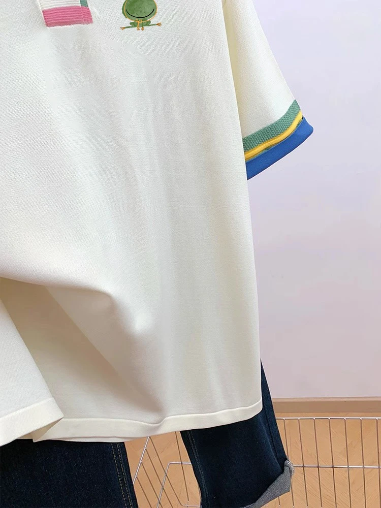 تي شيرت بأكمام قصيرة بأسلوب كاجوال، قميص بولو رقيق بألوان متباينة للرجال والنساء، تصميم صيفي جديد للشباب والأزواج #2