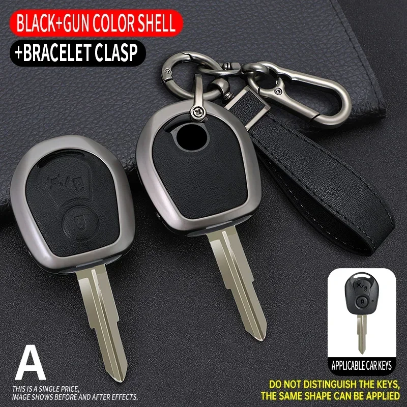 Per Ssangyong Actyon Kyron Rexton Ssang Yong 2 pulsanti in lega di zinco portachiavi per auto copertura remota Shell portachiavi accessori Fob