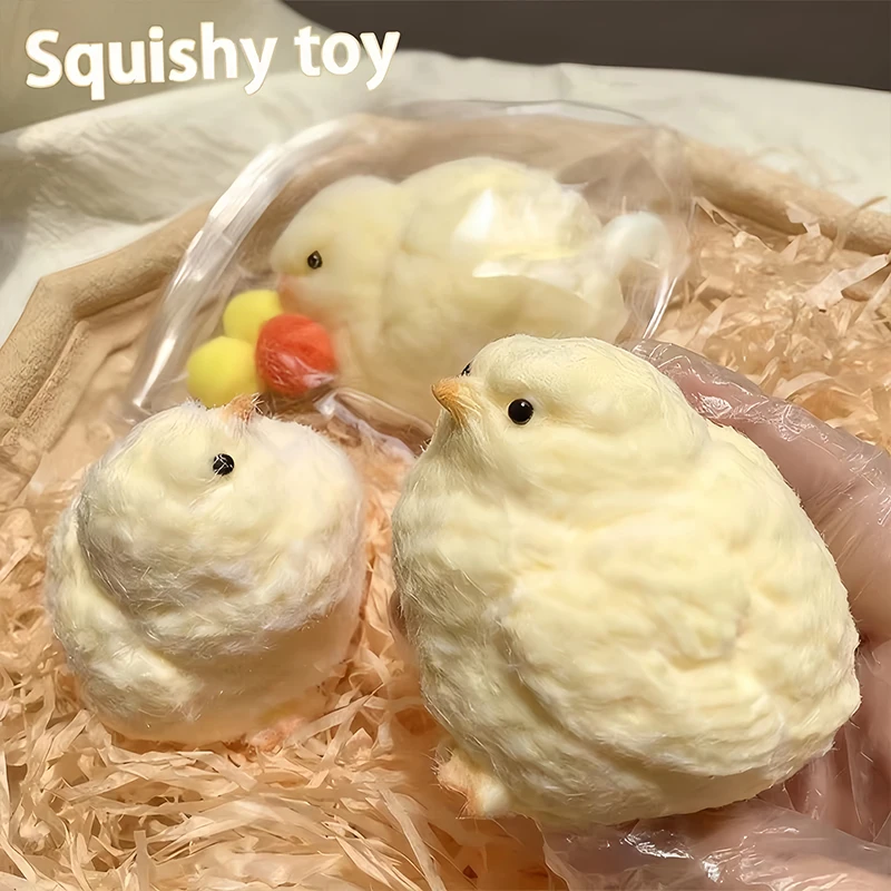 Quetschbares Simuliertes Gelbes Huhn Stressball, Super Weiches Fidget-Spielzeug, ASMR Sensorisches Anti-Stress-Spielzeug für Erwachsene – Detail 3