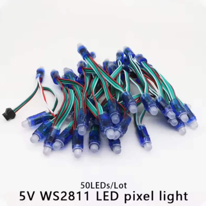 جديد 2025 DC5V 12 مللي متر WS2811 كامل اللون LED بكسل سلسلة أضواء IP68 مقاوم للماء RGB الرقمية عنونة LED مصباح وحدة 50 قطعة #6