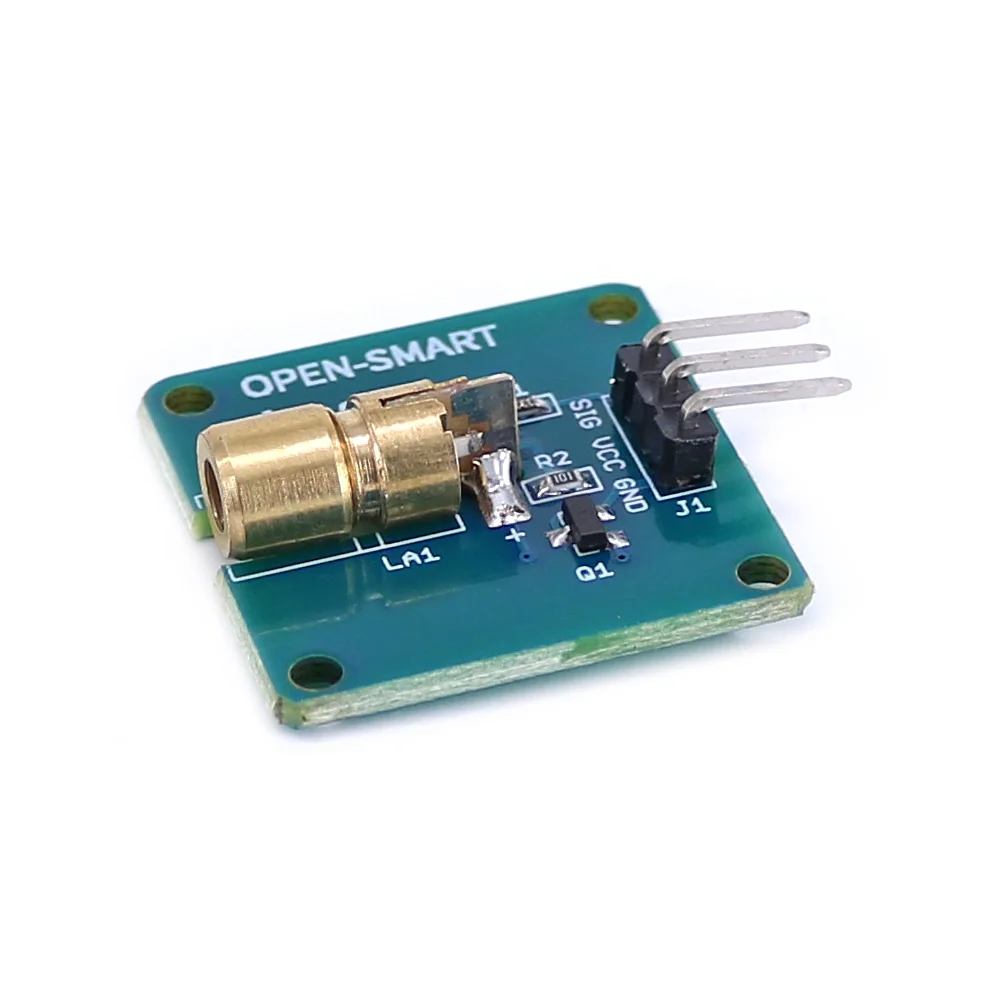 OPEN-SMART 5 فولت 650nm وحدة استشعار الليزر 6 مللي متر الليزر الأحمر نقطة ديود النحاس رئيس مع صمام ثلاثي مكبر للصوت الحالي لاردوينو