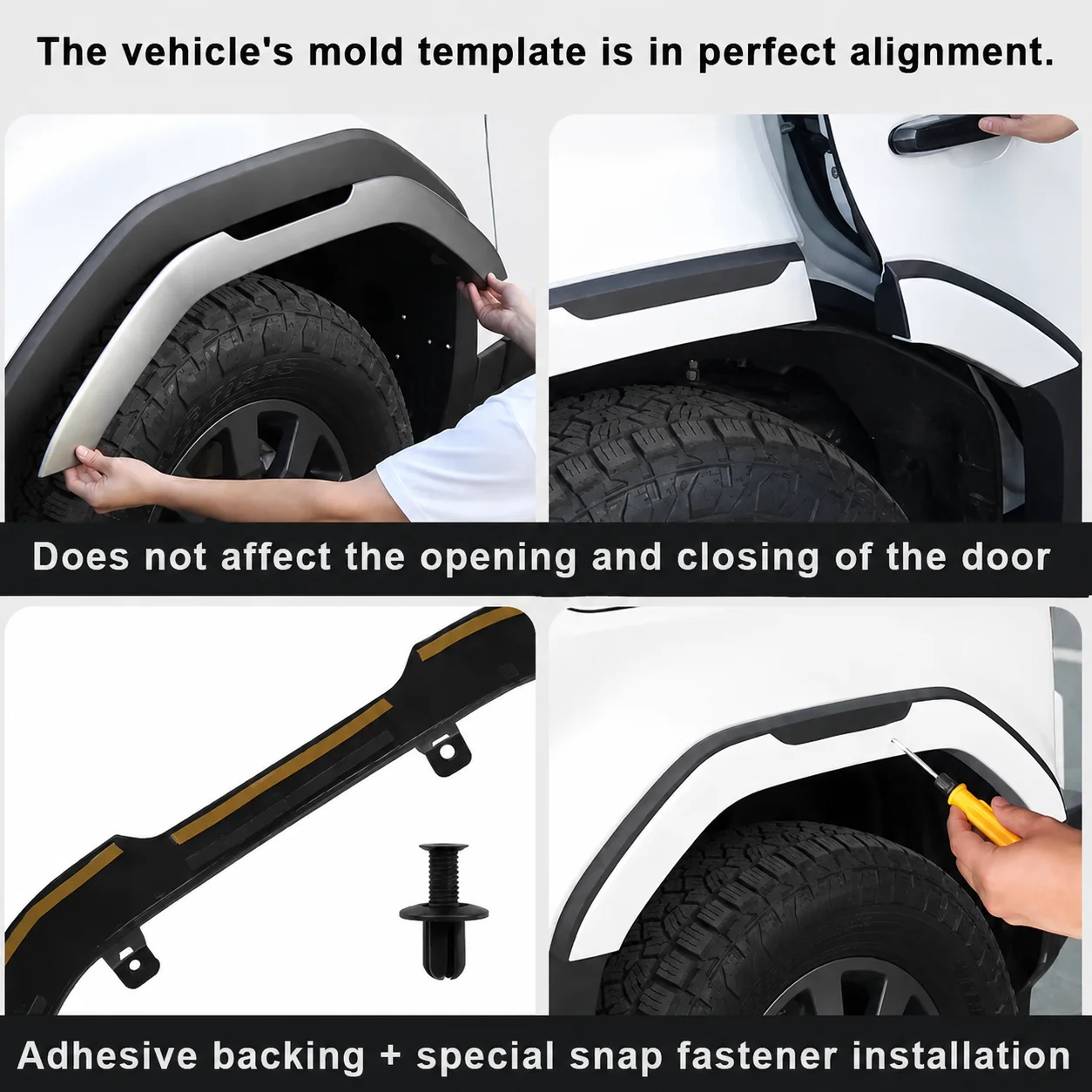 

ABS Fender Flare Trim Strip Wheel Eyebrow Protector for Toyota Land Cruiser 250 Prado LC250 2024 2025 Accessories
