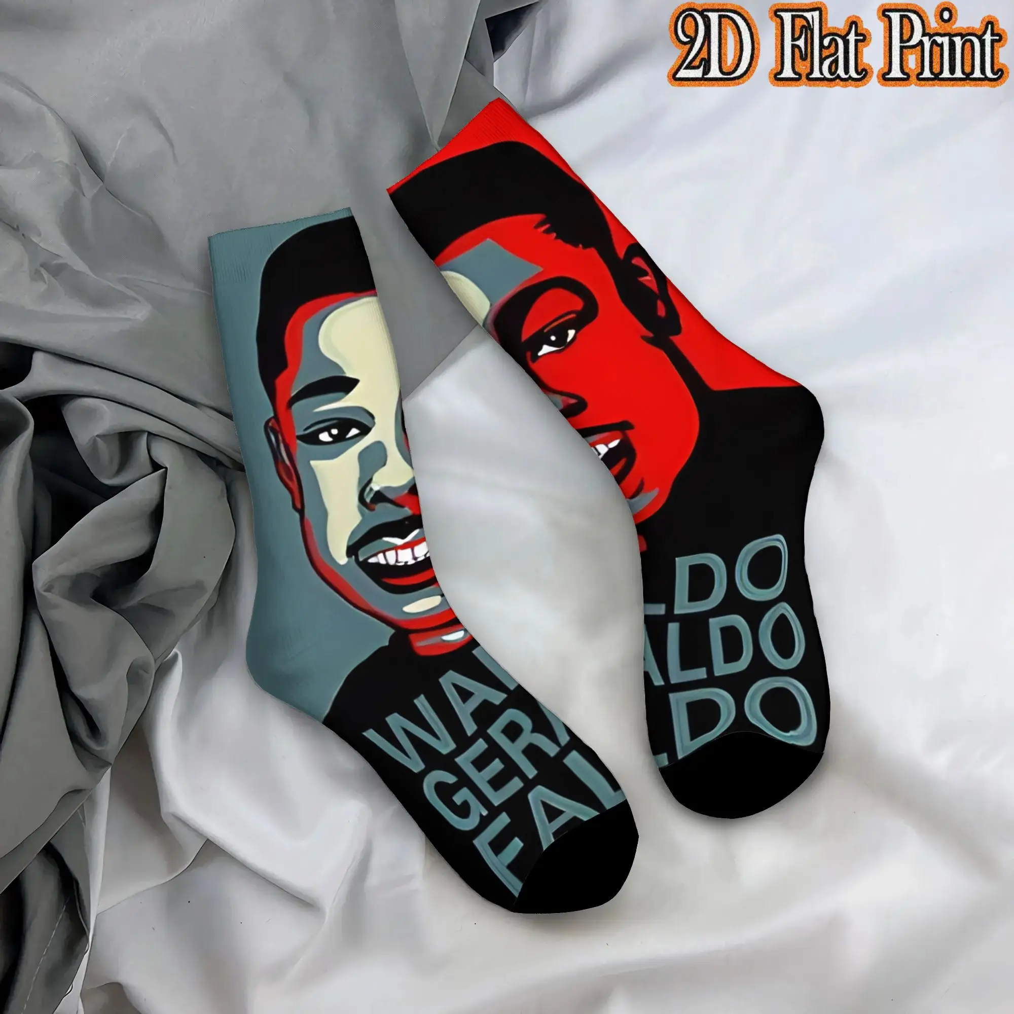 Fashion Retro Waldo Geraldo Faldo Family Matter Men's  Mid-calfSock Unisex Family Matter Funny Mid-Calf Socks