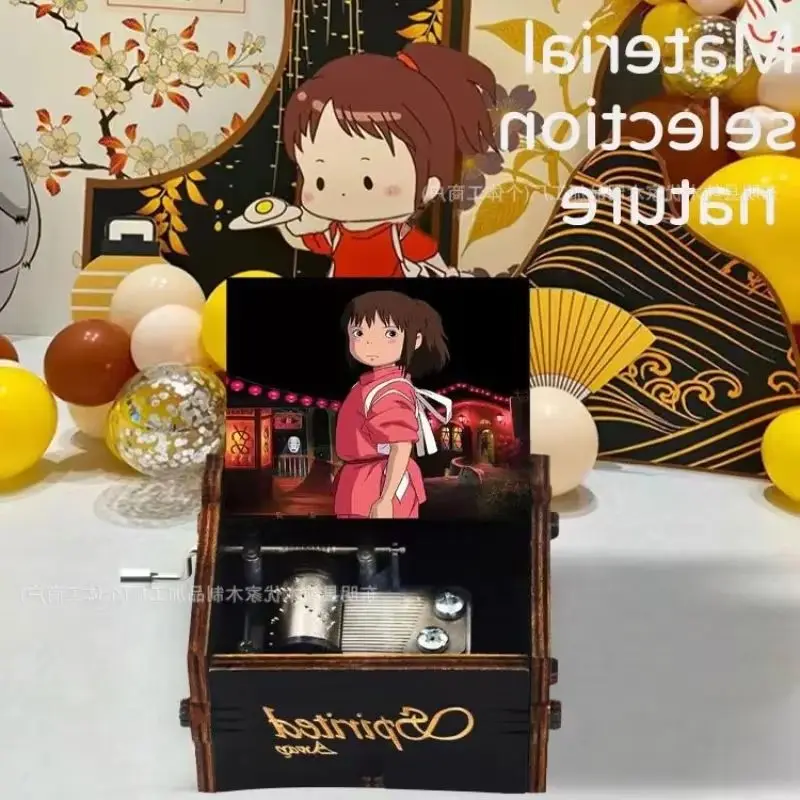 Regalo de cumpleaños para niños, caja de música de madera clásica de Anime japonés Chihiro, movimiento Manual/automático de 18 notas