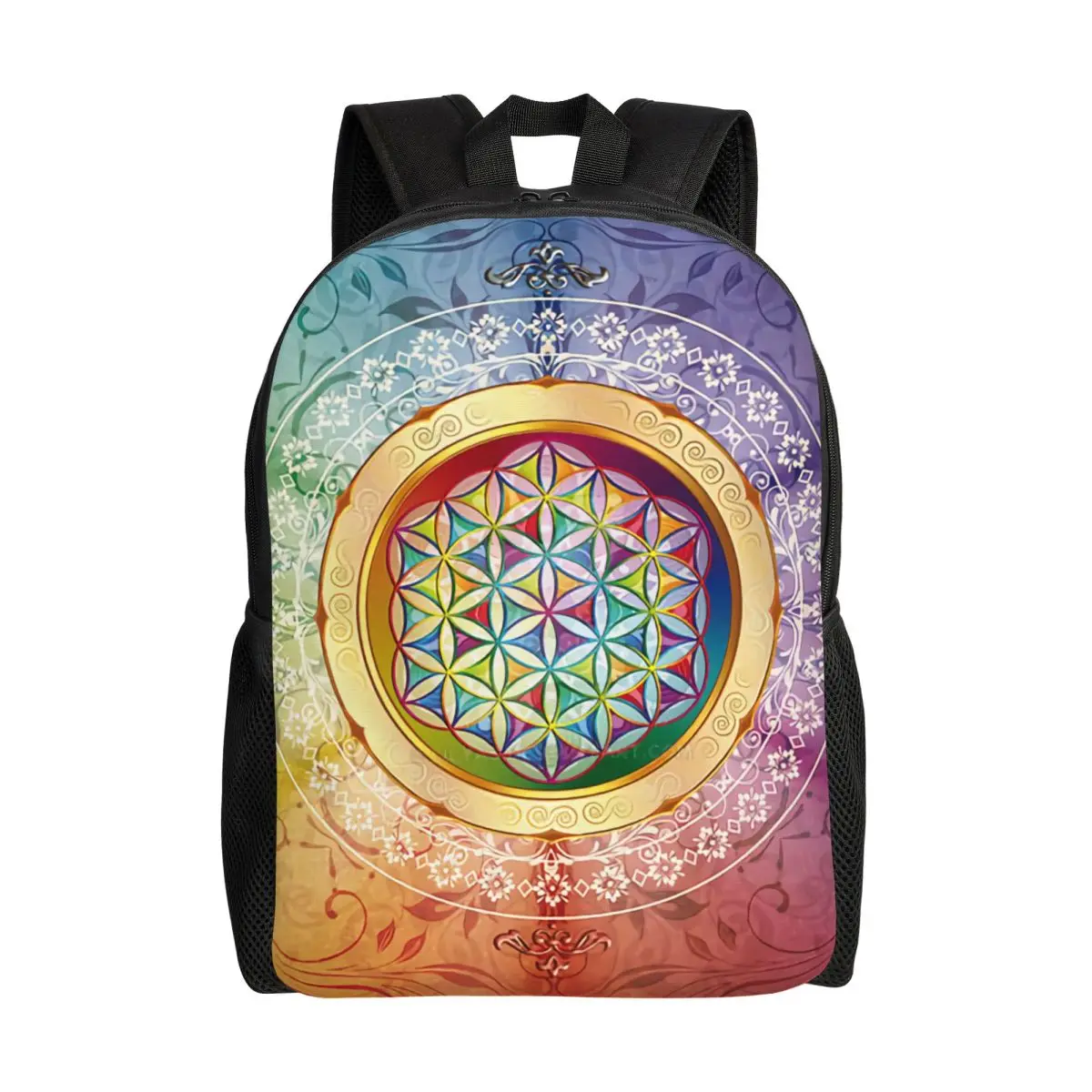 Mochila Flor da Vida, Mochilas Escolares Boho Mandala, Padrão Geométrico Abstrato, Mochilas Infantis, Mochila de Viagem Boho, Presente para Meninos