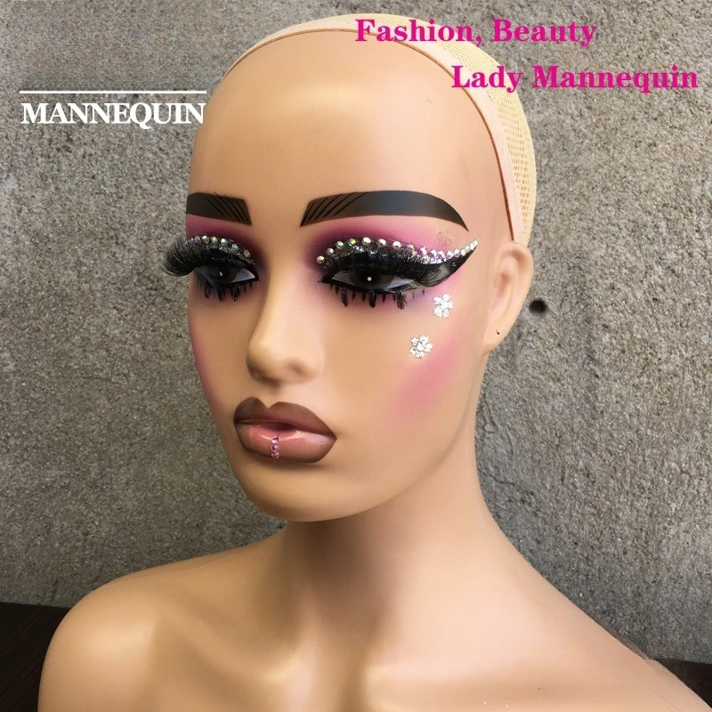 European American- ull-head wigs for women Fashion mannequins for photography live streaming wig displays lifelike half-body