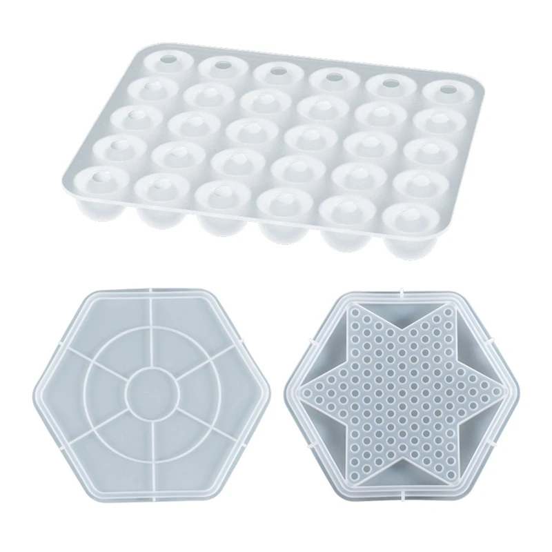 체커 키트 에폭시 수지 실리콘 금형 중국어 체커 조각 체커 체커 보드 UV 크리스탈 금형 Diy 금형 도구 R3MC