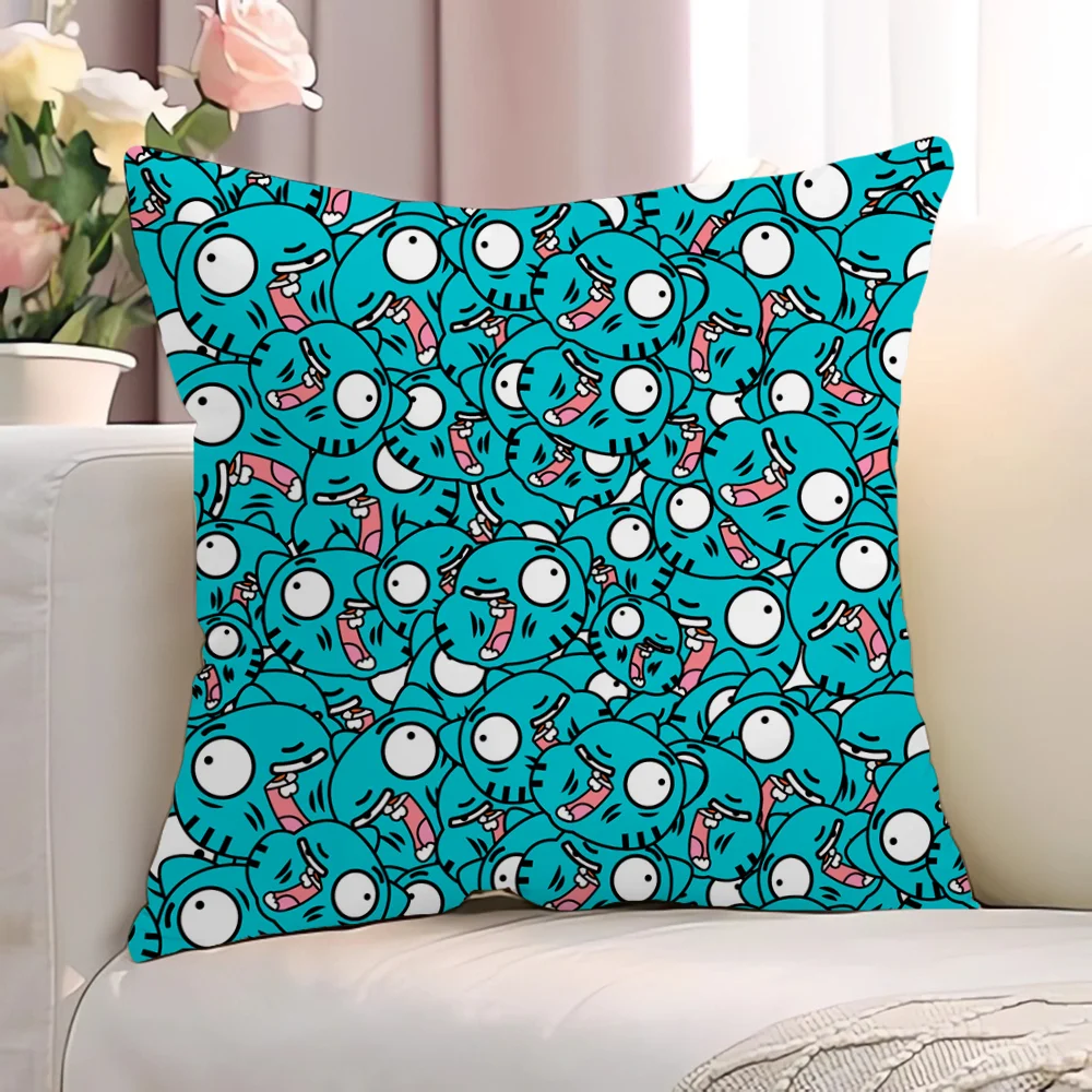 T-The Amazing World of GumballS Cushion Cover 50x50 Pillow Hugs Short Plush Pillowcase Decorative Pillowcases 40x40 Cushions