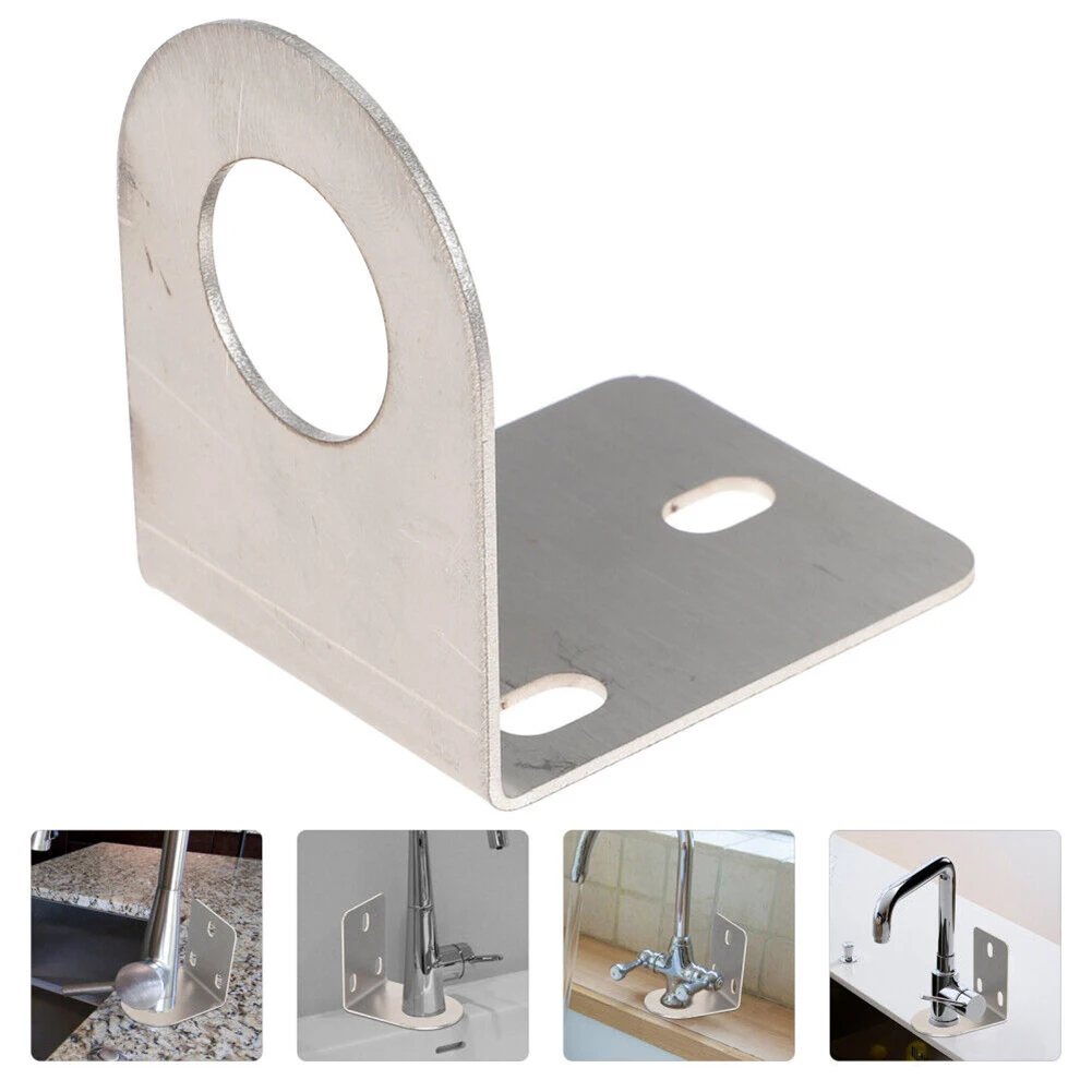 Braket keran baja tahan karat untuk keran air, braket logam piring gantung untuk sebagian besar lubang tunggal aksesoris keran dapur