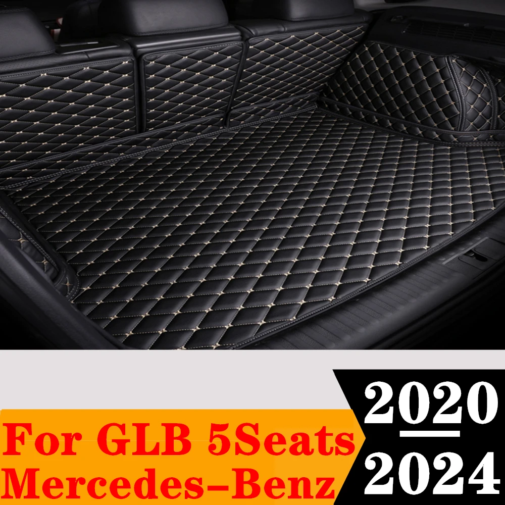 Custom Full Set Car Trunk Mat For Mercedes-Benz GLB 5Seats 2024 2023 2022 2021 2020 Rear Cargo Liner Tail Boot Tray luggage Pad