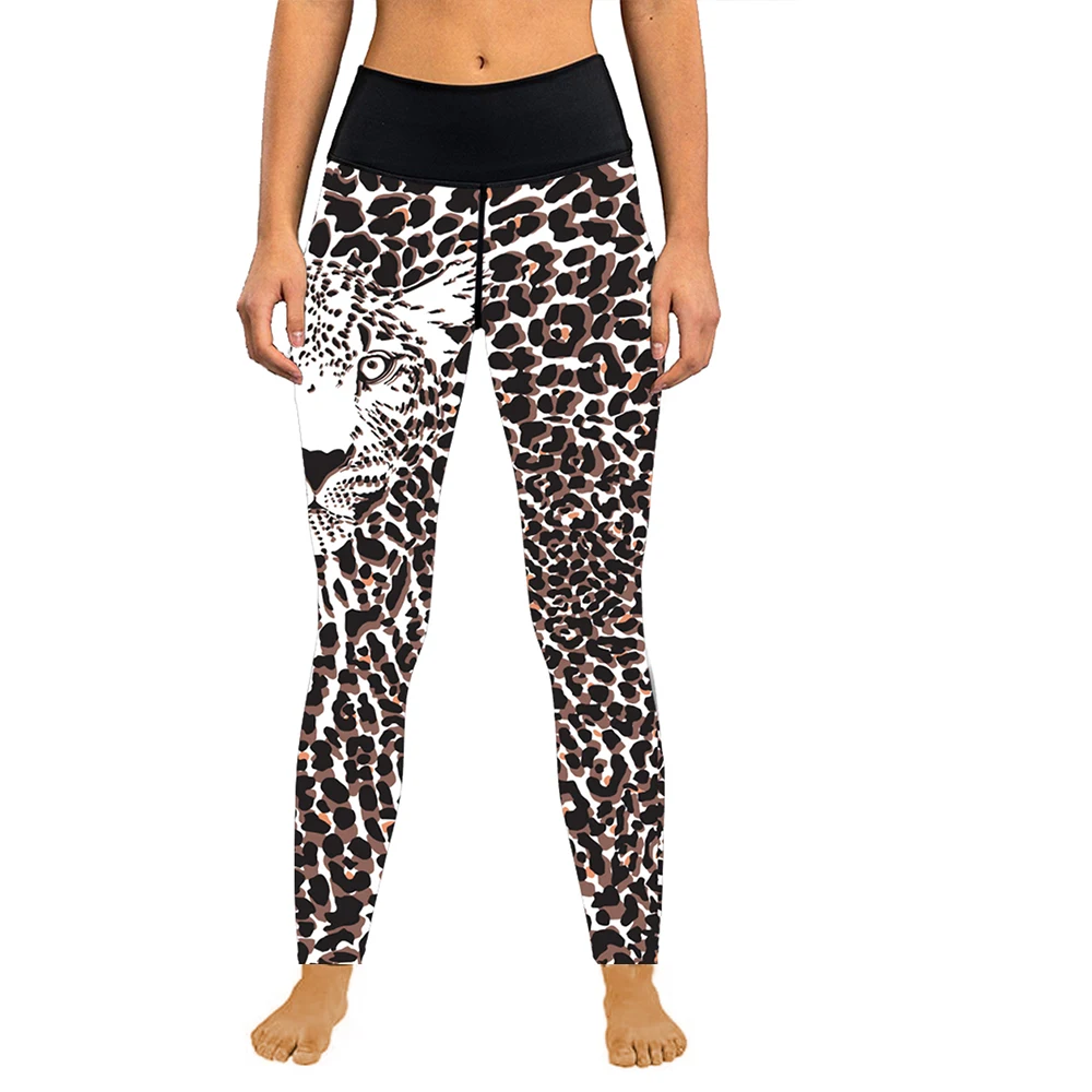 

Женские штаны для йоги с принтом, спортивные леггинсы для ММА, бокса, бокса, БЖЖ, штаны для фитнеса с леопардовым принтом