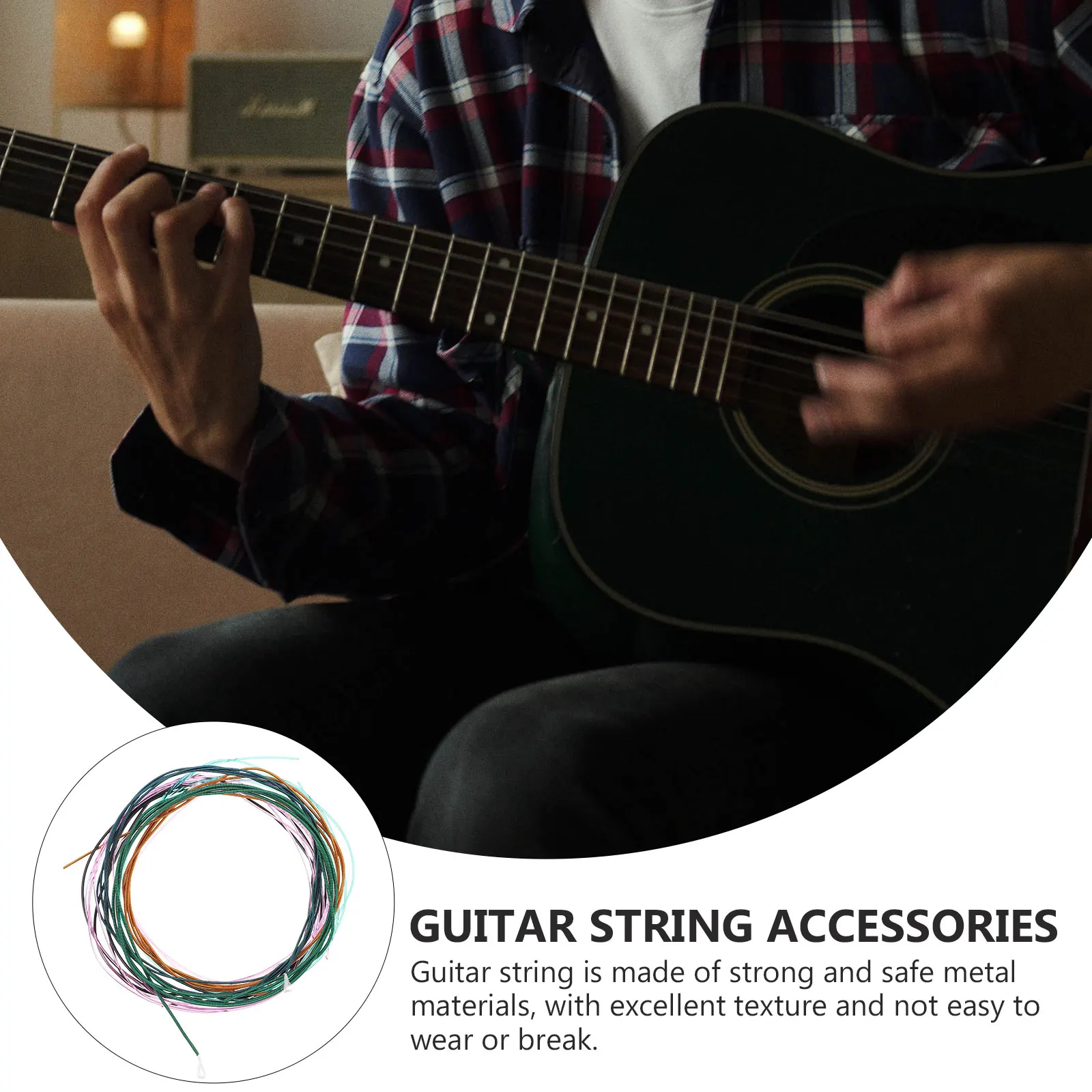 

6 Pcs Replaceable Colorful Strings Child Acoustic Metal & Classical Guitar Parts