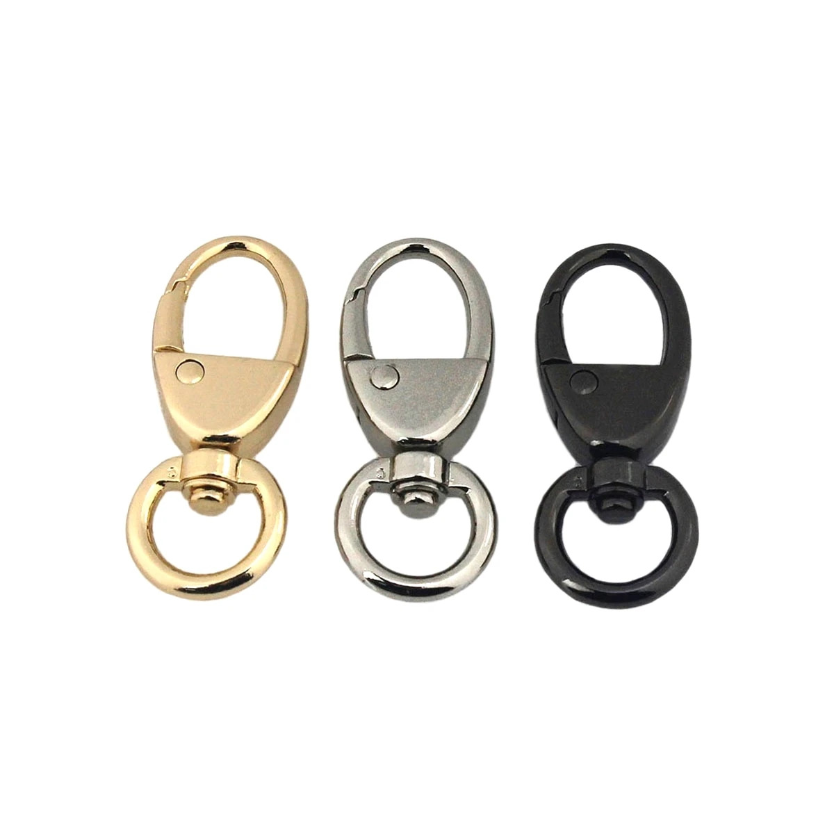 1pcs Metal New Style Swivel O-ring Eye Snap Hook Trigger Clasps Clips for DIY Leather Craft Bag Strap Belt Webbing Keychain 12mm