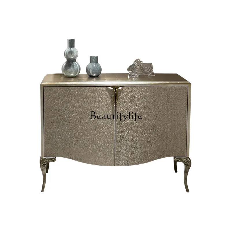 

American light luxury solid wood porch cabinet is facing the door for storage, shoe cabinet, modern living room, advanced sense