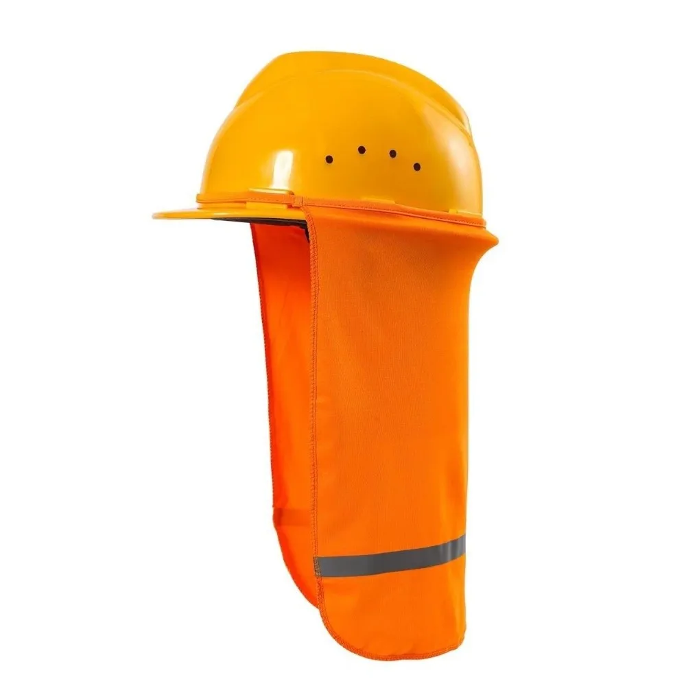 With Reflective Stripe Safety Hat Cap Visor Breathable Sun-proof Hard Hat Cover Neck Shield Summer Sunshade Hard Hat Sun Shade