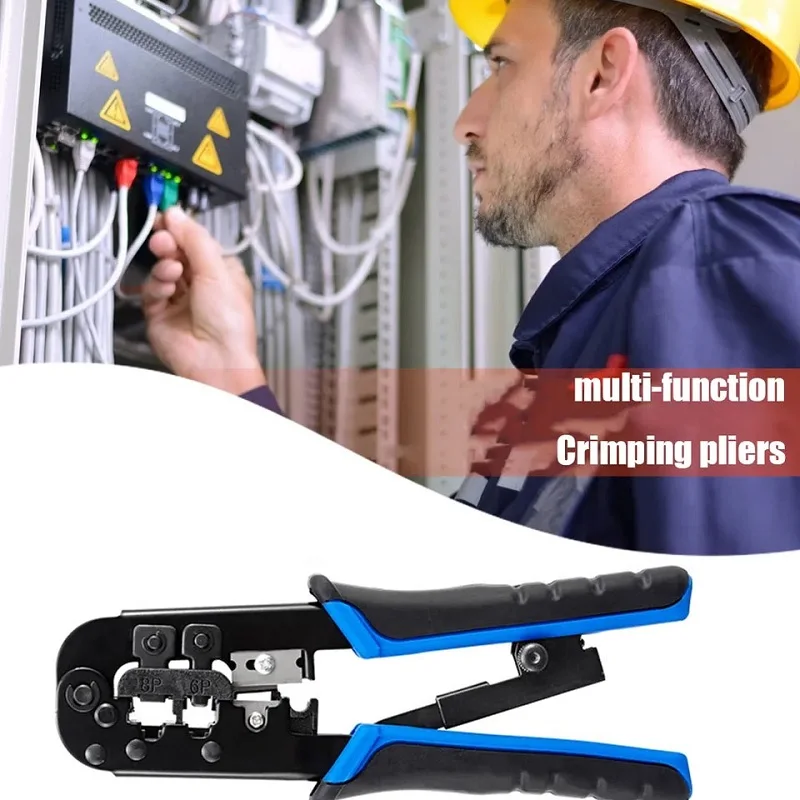 Kualitas Tinggi Modular Jaringan Telekomunikasi Cable Crimping Tool Ratchet Crimping Tool, Cocok untuk 4P 6P 8P RJ-11/12 RJ-45