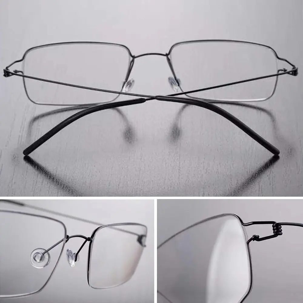 Elegant Men Business Reading Glasses Anti-Blue Light Titanium Alloy Frame Hyperopia Presbyopia Prescription Business Glasses