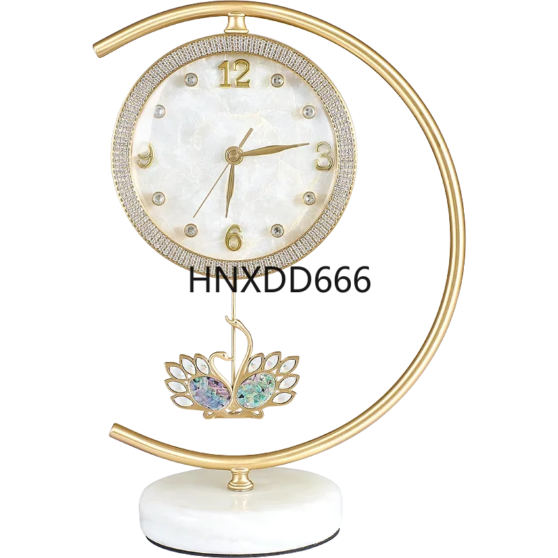 European style living room Entrance hall desk clock Office pointer clock Light luxury table decoration and accessories modern