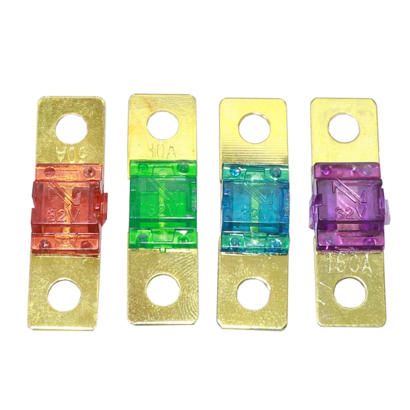 【2PCS】20A 30A 40A 50A 60A 70A 80A 100A 125A 150A 175A ANS FUSE ANL Gold Plated Stud Fuses Mini Stereo Audio AFS Fuse