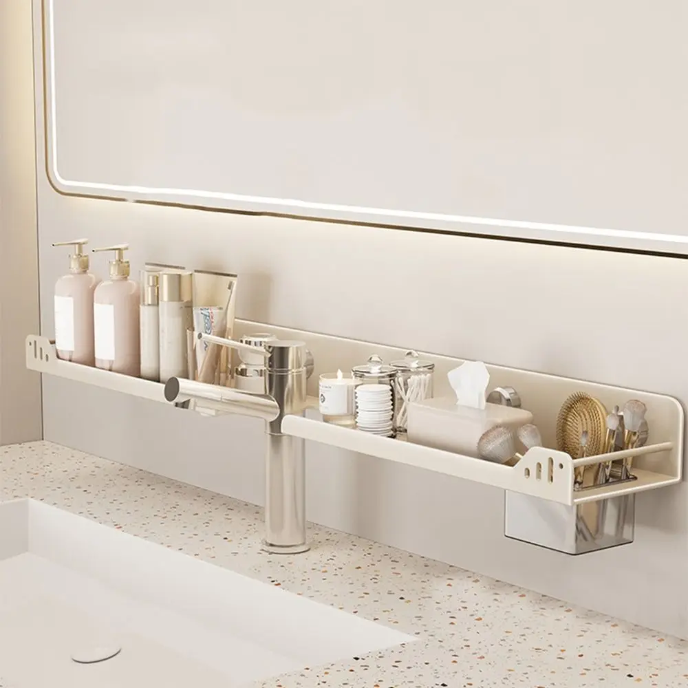 Suction Cup Bathroom Shelves Wall Mounted No-Drill U-Shaped Storage Rack Rustproof Carbon Steel Kitchen Floating Shelf Organizer