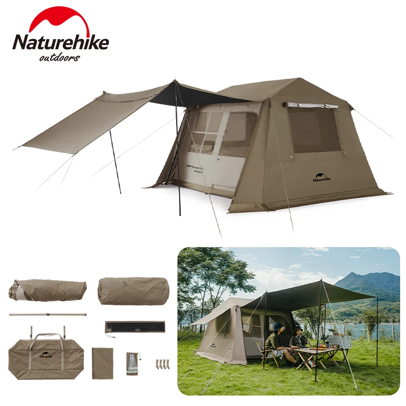 Naturehike Village 6.0 One Touch Tent Hut Automatyczny namiot dla 4-8 osób Rodzinny Turystyczny Kemping Wiatroszczelny Wodoodporny Dwuwarstwowy