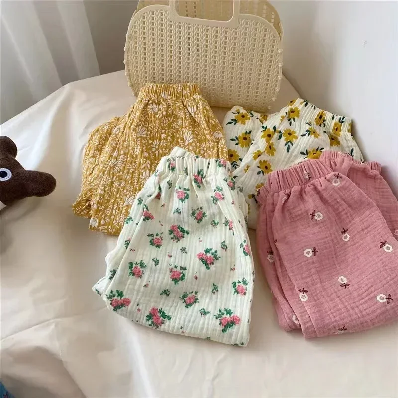 Organic Cotton Baby Pants Newborn Toddlers Autumn Spring Summer Winter Cute Print Soft Muslin Clothes Pants Pantalons Capris