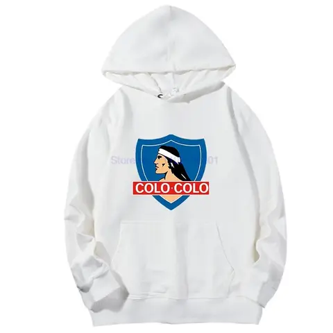 Moderiktiga grafiska huvtröjor Colo Colo Camista Soccer Blanco Football Unisex bomulls essentials huvtröjor Huvtröjor 10 best sales fotbollströja - №4